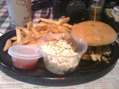 Pork sandwich plate from Germantown Commissary Pork sandwich plate from Germantown Commissary