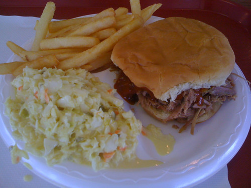 Barbecue sandwich plate from Captain John's Barbecue sandwich plate from Captain John's