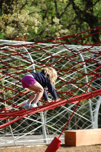 Girl on the Ropes, Woodland Discovery Playground, Memphis, Tenn. Girl on the Ropes, Woodland Discovery Playground, Memphis, Tenn.