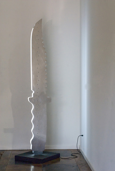 Eli Gold, 'Darkness can't drive out darkness, only light can do that', aluminum and neon, 9ft. tall x 18" x18" base, 2010, courtesy of the artist.