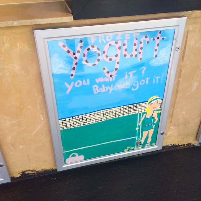 Velvet Cream Frozen yogurt sign