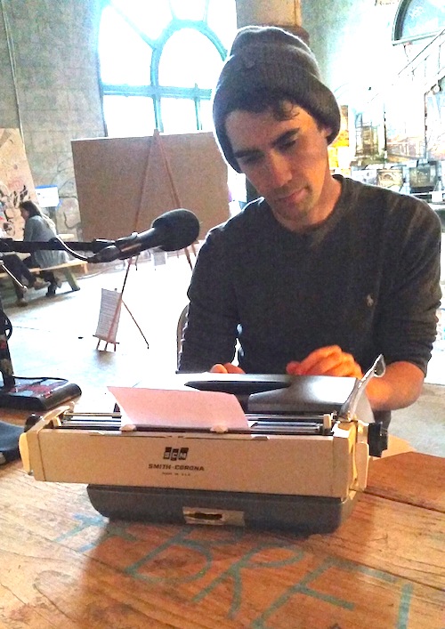 adam with typewriter