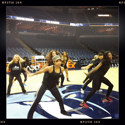 The Grizz Girls in pre-game practice. The Grizz Girls in pre-game practice.